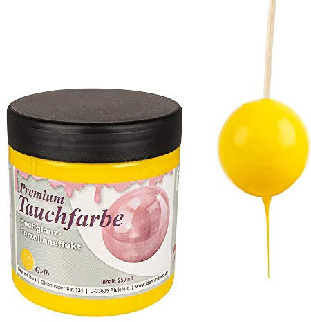 Ideen mit Herz Premium-Tauchfarbe mit Hochglanz-Porzellaneffekt | 250 ml (gelb)