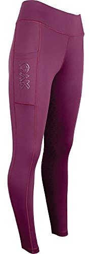 AK Oreo AKRS-6052-01 Reithose, hohe Taille, atmungsaktiv, Vollbesatz, Silikongriff, atmungsaktiv, burgunderfarben, 4XL
