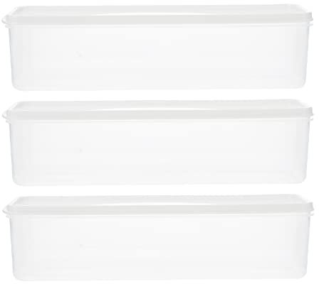 Zerodeko Contenitore Per Pasta in Plastica Trasparente Con Chiusura Ermetica Set Da 3 Scatole Orizzontali Per Conservazione Alimentare Refrigeratore E Organizzazione Cucina