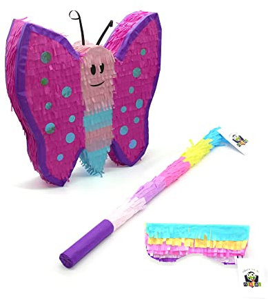 Nislai Schmetterling Pinata Set | Ideal für Mädchen Geburtstag Party | Perfekt als Pinata Geschenk | Mini - 30x26x10 cm