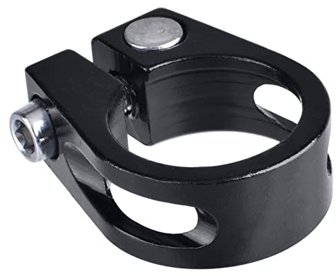 Azarxis Collier de Selle de Vélo en Alliage d'Aluminium Collier de Serrage VTT Antivol pour Tige de Selle 25,4 mm 28,6 mm 31,8 mm 34,9 mm (01 Noir, 25,4 mm)