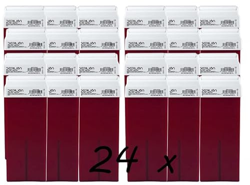 24 x Cera Roll On cartuchos de 100ml Vino - Depilion - Roll-on Cera para depilación
