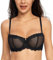 Lemorosy Women's Balconette Push Up Bra Unlined Non-Padded Half Cup Lace Sheer Underwire(Black 36D)