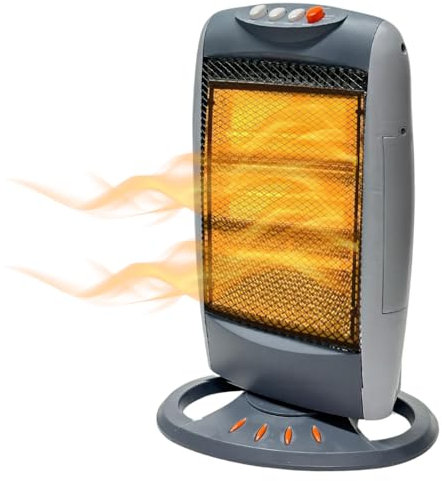 Trendi Halogen Heater 400W /800W/ 1200W 3 Power Settings, Carry Handle, and Long-Lasting Feature – Replaceable Halogen Tubes, Lightweight, Moveable, Super Silent, Overheat & Tip Over Protection (1)