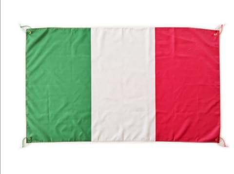 Bandiera Italia Grande 150 x 90 cm per Balcone con 4 Occhielli e Fascette - Eventi Sportivi