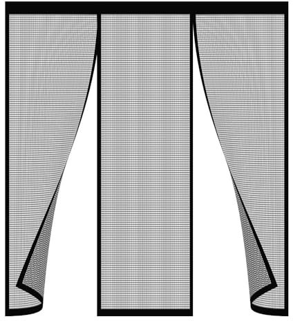 Moustiquaire Porte 300x200cm Fenetre Magnetique,Rideau Anti Insecte Mouche,Moustiquaire Baie Vitree Coulissante Magnétique,Rideaux Fenêtre Aimantée Sans Perçage Noir