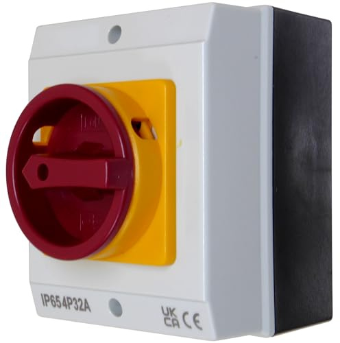 Drehtrennschalter, Drehschalter Hutschiene, 32 A, 4-polig oder 3-polig, IP65, wetterfest, 230 V, 415 V