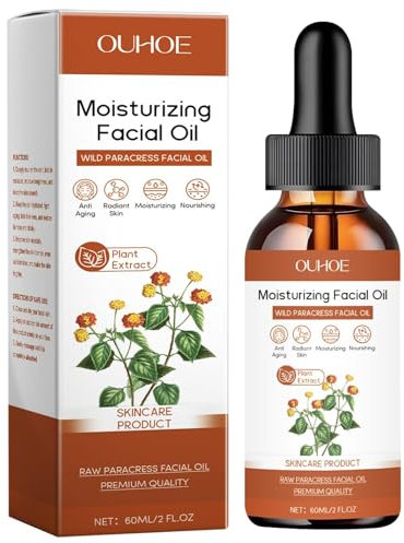 Huile faciale 100%, Huile essentielle hydratante anti-âge avec fleur de Spilanthes Acmella Oleracea huile serum visage pour la réduction des rides, l'hydratation et l'éclaircissement