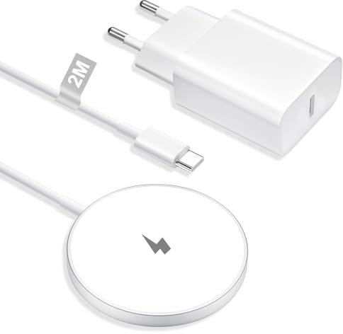 Chargeur Induction pour iPhone 16/16 Pro Max/15/15 Pro/14 Plus/13/12 Mini/11, 15W Chargeur Mag-Safe Chargeur iPhone Induction Magnétique Chargeur Sans Fil iPhone Rapide Wireless Charger avec 20W Prise