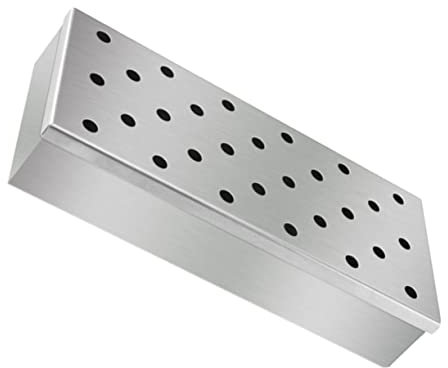 CIMAXIC Caja De Pellets Para Ahumador De Acero Inoxidable Caja De Ahumado Para Barbacoa Suministros Para Parrillas Para Cocinar Carne Al Aire