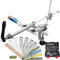 CWOVRS Knife Sharpeners Professional, RX-009 Knife Sharpening System, 360° Flip Rotation, Fixed-Angle & Adjustable Knife-Clip, Chef Knife Sharpening Kit, 4 Diamond Stones+2 Water Stones+Polishing Kit