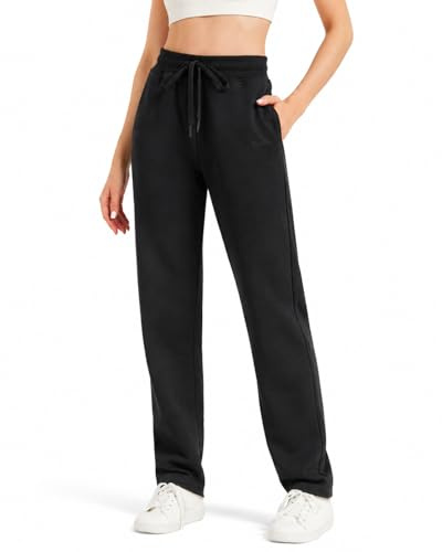 Zylioo Pantalon de Jogging Femme Grande Taille Long, Survêtement Ample Extra Long avec Poches, Pantalon de Sport Détente Élégant (Nouveau) Noir XXL Extra Tall fit insteam 86 cm