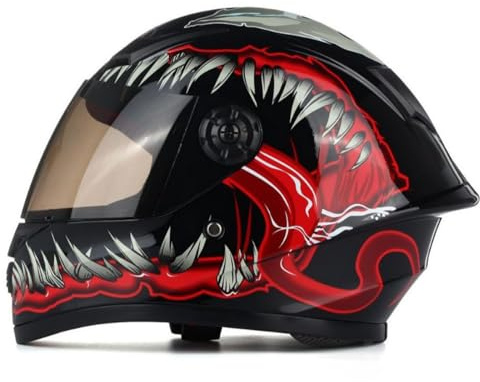 Casco Integral Infantil para Motocicleta, Homologado ECE 22.06, con Visera Solar para Niños Y Niñas De 3 A 10 Años, Casco Protector Integral F,M/(49~50cm)