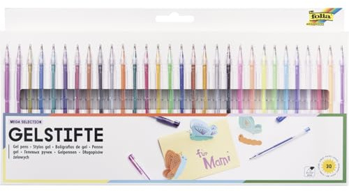 Gelschreiber 30 er Pack von Folia, Schwarz