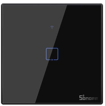 Sonoff IM190314018 - Interruttore da parete Wi-Fi T3EU1C-TX, colore: Nero