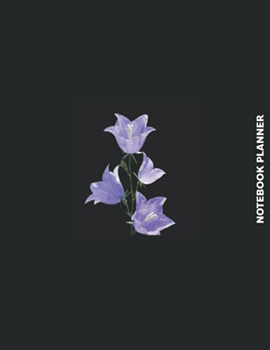 Notebook Planner : Bellflower Black, Cover,Lined,Notebook, Nobook Planner, (8.5” x 11”), 112 Pages: Notebook Planner, Daily Planner, Journal, To Do List, Daily Organizer, College School Notebooks