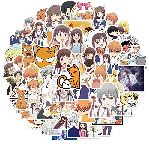 Anime Fruits Basket-klistermärken, pack med 50 st., vinylklistermärken för vattenflaskor, laptop, skateboard, anteckningsböcker, gåvor för vuxna, barn och tonåringar