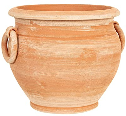 Biscottini Pots en terre cuite artisanaux 30 x 28 x 30 cm | Vase en terre cuite intérieur et extérieur | Pots succulents Made in Italy