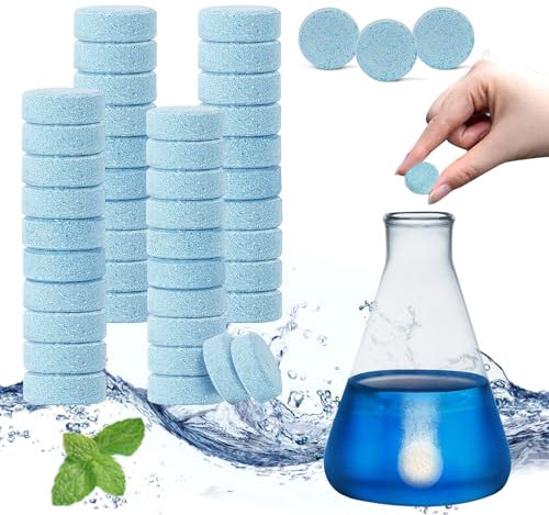 dellyy Lot de 100 Tablettes Pastilles Lave Glace, Pastille Lave Glace Concentré, Liquide Lave Glace Voiture 400 L, Tablettes de Nettoyage Multifonctions pour Vitres, Miroirs