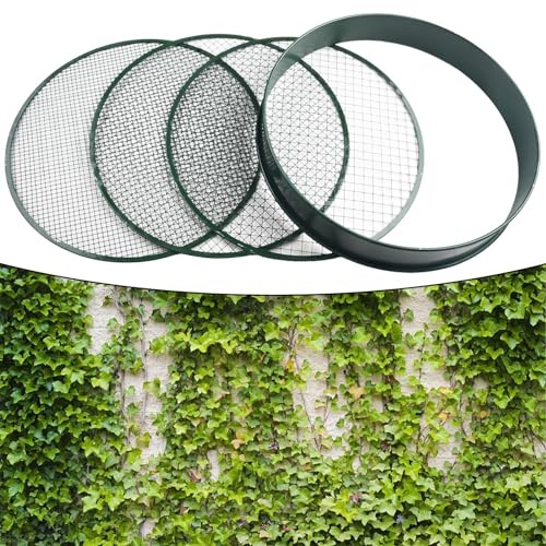 Setaccio da giardino con 3 inserti, robusto setaccio da giardino in metallo, 37 cm, 3 maglie di dimensioni, ideale per sabbia di pietra