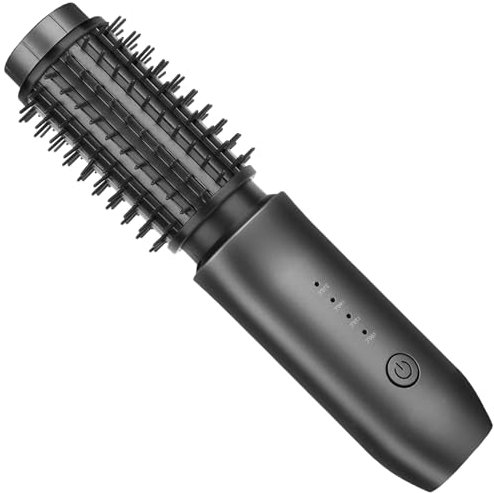 Cepillo Secador de Pelo Salon, Cepillo rizador inalámbrico, Cepillo de Aire Caliente Profesional 3 en 1 para un Volumen Voluminoso en Una Sola Pasada, Mini Cepillo Rizador de Pelo para Mujeres (Black)