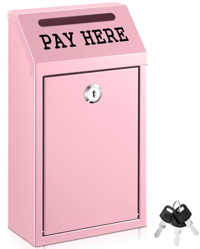 Yaocom Metal Money Cash Box,Pink,10.2 X 5.7 X 2.8 Inch