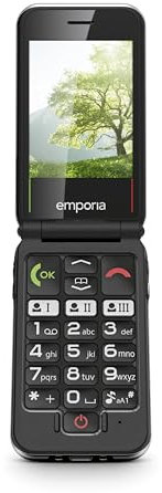 emporiaJOY 2G, Seniorenhandy, Klapphandy ohne Vertrag, Mobiltelefon mit Notruftaste, 2,8-Zoll-Display, Rot