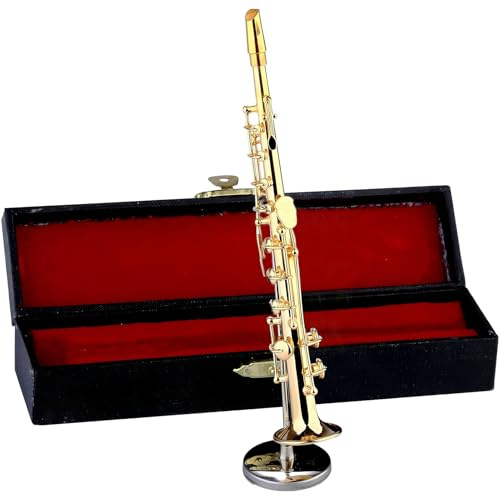 Strumento Sassofono Miniature,Modellini Sassofono da Collezione | Strumento da Collezione con Supporto per Mostra Decorazione Casa Regalo Natale Compleanno Adulti Bambini
