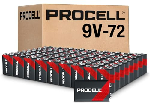 PROCELL Constant 9V Long-Lasting Alkaline Batteries (72 Pack), 5-Year Shelf Life, Bulk Value Pack for Consistent Moderate Drain Professional Devices