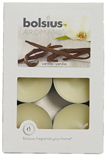 Aromatic 103626941575 Vaniglia profumata Candela di paraffina, Cera, Colore: Panna, Confezione da 6