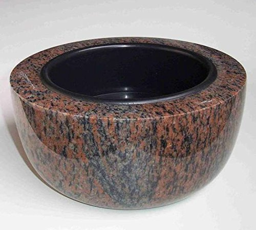 designgrab Modern Grande XL - Ciotola per tomba, diametro 40 cm, in granito Gneis Halmstad