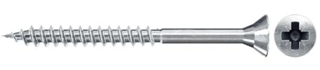 fischer Vite per truciolato 5,0 x 80 mm, zincata blu, filettatura parziale Phillips PZ
