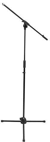 Microphone Stand with Boom Arm and reinforced plastic base with foldable legs
