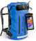 Earth Pak wasserdichter Rucksack – 35L / 55L Waterproof Backpack mit leistungsstarkem Rolltop Rollverschluss, Reißverschluss Tasche und IPX8 wasserfester Handyhülle (Blau, 85L)