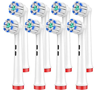 FFYan 8 pezzi Extra morbido Spazzolini da denti elettrici Testine di ricambio per Oral-B per rimozione della placca più profonda