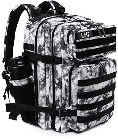 LHI Sac à Dos Militaire Tactique 45L – Sac de Survie Complet 72h, Randonnée, Moto, Pêche, Tir, Crossfit, Sport, Sac à Dos Homme Grande Capacité Outdoor