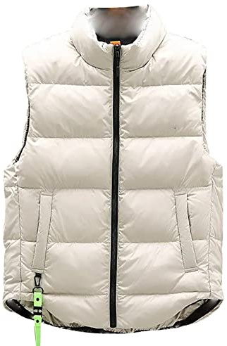 Chaleco Plumas Hombre Chaleco Plumon Hombre Invierno Casual Chalecos Plumiferos Abrigo Chaleco Plumifero Guateado Chaqueta sin Mangas Para Hombre Chaleco Caballero Tallas Grandes Informal Beige L