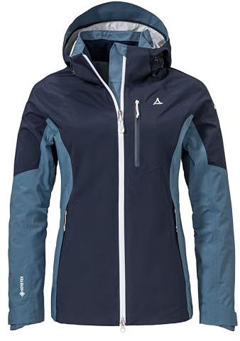 Schöffel Damen 2L Jacket Gaschurn L, Outdoorjacke mit wasserdichter, atmungsaktiver Membran, Winter Wanderjacke mit Unterarmbelüftung, Kapuze und Taschen, bering sea, 44