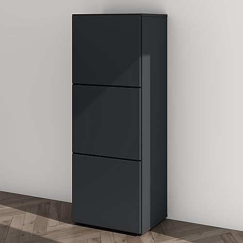 Mai & Mai Armoire à Chaussures Commode Entrée Gris Noir Mat