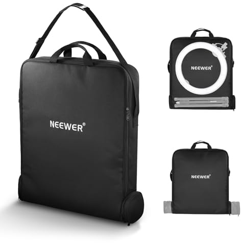 NEEWER RU-009 Sac de Transport Extensible avec Sac de Rangement séparé Extensible pour trépied Pliable de 78 cm, Sac de Protection en Nylon léger de 60 x 58 cm pour Anneau Lumineux avec Support,