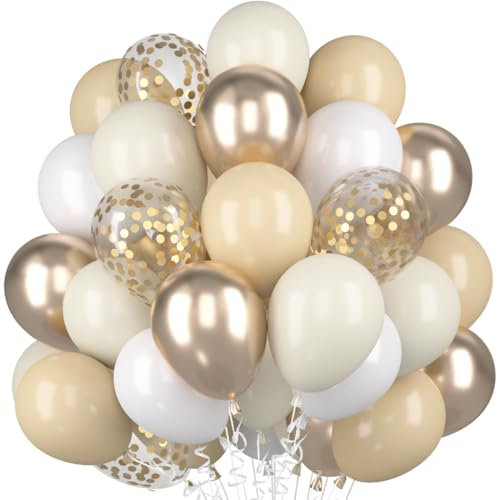 ballon beiges sable blanc, 60 pièces champagne or confettis or, abricot crème blanche latex nu pour anniversaire boho mariage filles femmes diplômé fête baby shower