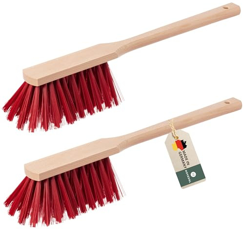2er Set Handfeger Langer Stiel, Made in Germany, Handfeger für Draußen, Garten, Robuster Handbesen mit langem Stiel, Langstiel Handkehrer, Handbesen