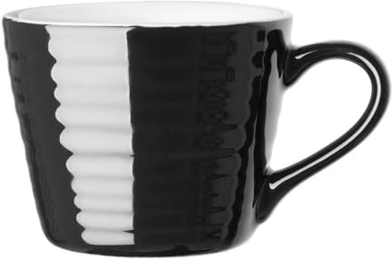 Olympia Cafe Aroma Mugs Black, 230ml (6 Pack) - Coffee Cups Microwave, Oven and Dishwasher Safe CU960