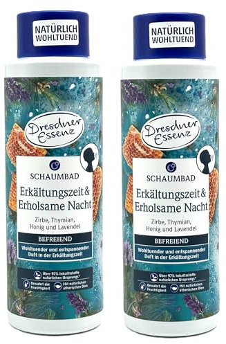 2er Pack Dresdner Essenz Schaumbad Erkältung & Erholsame Nacht 2x500ml