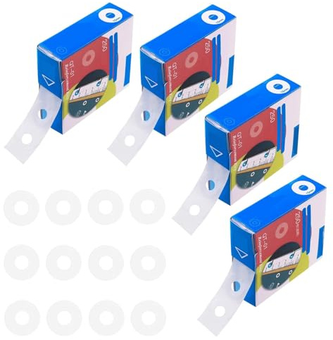 Yuannee Autoadesiva Salvabuchi Etichette,1000 PCS Salvabuchi Fogli Anelli Rinforzi Rinforzo Fori Anelli Impermeabile Etichette per Riparare o Decorare Un Libro a Fogli Mobili(Trasparente)