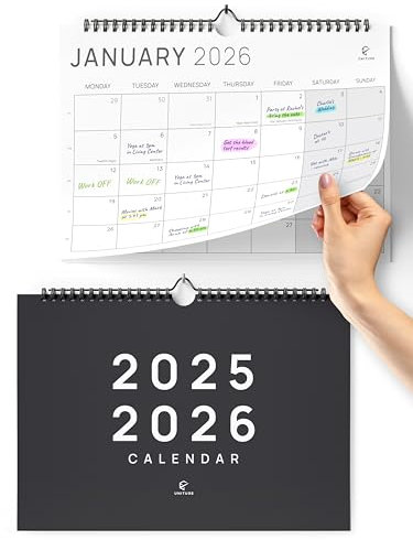 Wall Calendar 2025-2026 UK - July 25 to Dec 26 (18 months) Family Calendar for Easy & Efficient Planning - Academic wall planner 2025/2026 - DIN A4 format