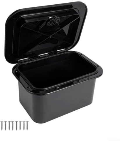 Vilgftyiet Caja de almacenamiento de cubierta marina incorporada ligera para aparejos de pesca, cubierta de escotilla de barco, construcción ABS resistente al agua para yates pequeñas manualidades