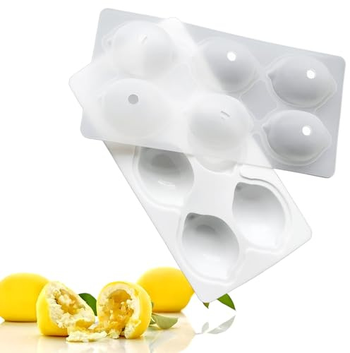 Moule Trompe l'oeil Citron, 6 Moules en Silicone Citron 3D Professionnels | Moule à Gâteau Antiadhésif pour Brownies, Mousse, Desserts Cuits au Four | Forme Réaliste Trompe l’Oeil