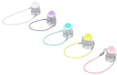 ZUUOZBYY 5 botellas de agua para casa de muñecas, resina realista, decoración colorida, botella de agua en miniatura para mini casa