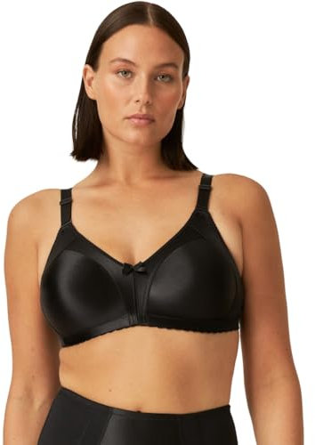 Naturana® Minimizer BH ohne Bügel [Cup B-G] I Maximaler Halt Dank durchdachter Schnittführung & Breiten Trägern I BH Minimizer für eine optisch kleinere Cupgröße 95 Schwarz D